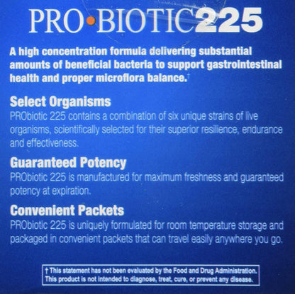 Ortho Molecular Products - PRObiotic 225 - 15-3 Gr Packets