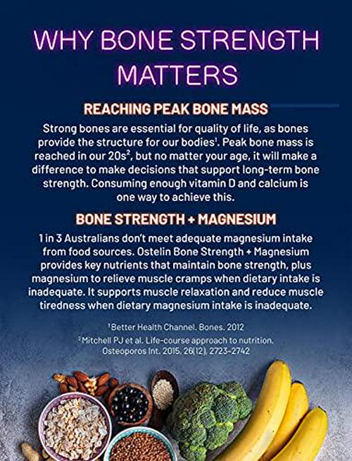 Ostelin Bone Strength + Magnesium with Vitamin D and Calcium - D3 for Bone Health, 120 Tablets