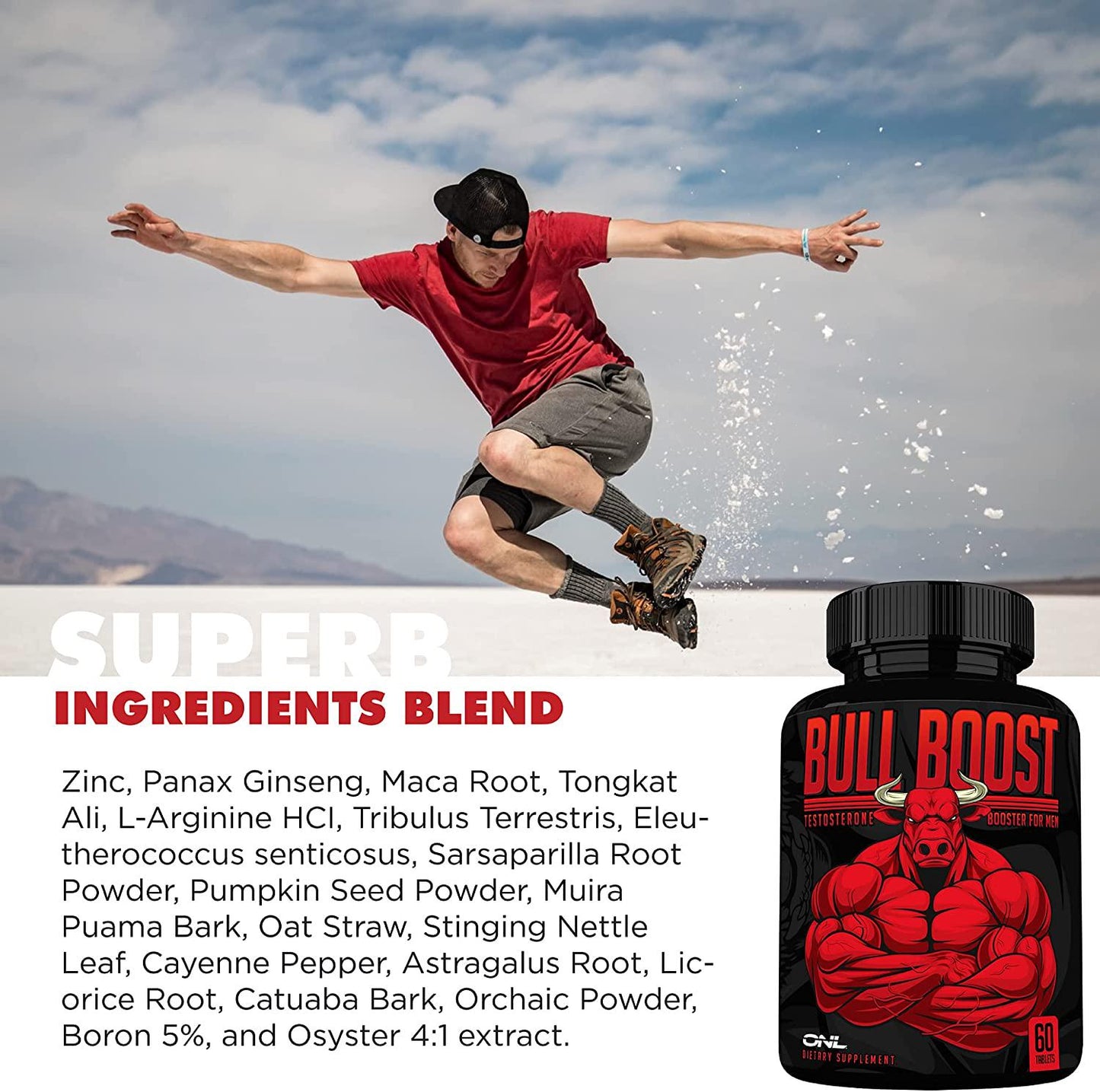 Osyris Nutrition Lab Bull Boost Testosterone Booster For Men - Enlargement Supplement - Increase Size, Strength, Stamina - Energy Enhancing, Mood, Endurance Boost - Natural Male Made In Usa