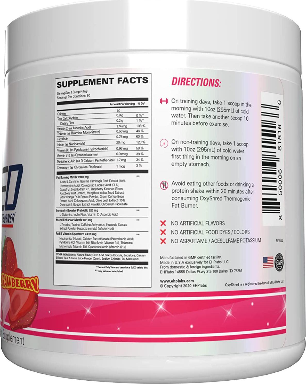 OxyShred Thermogenic Fat Burner by EHPlabs - Weight Loss Supplement, Energy Booster, Pre-Workout, Metabolism Booster (Cosmic Blast)