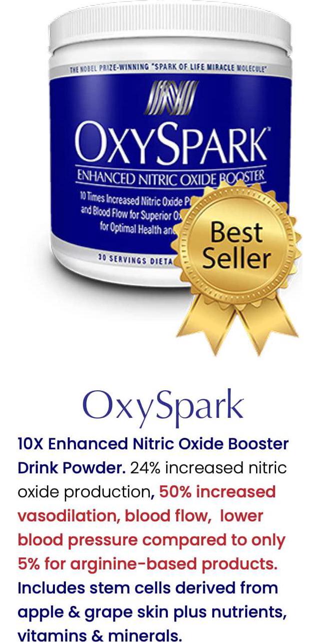 OxySpark, Nitric Oxide Booster Dietary Supplement, Award-Winning Ingredients, Clinically Proven Ingredients. Increased Blood Flow, Cell Repair, and Energy. Senior Supplement Beet Root. 3 Pack