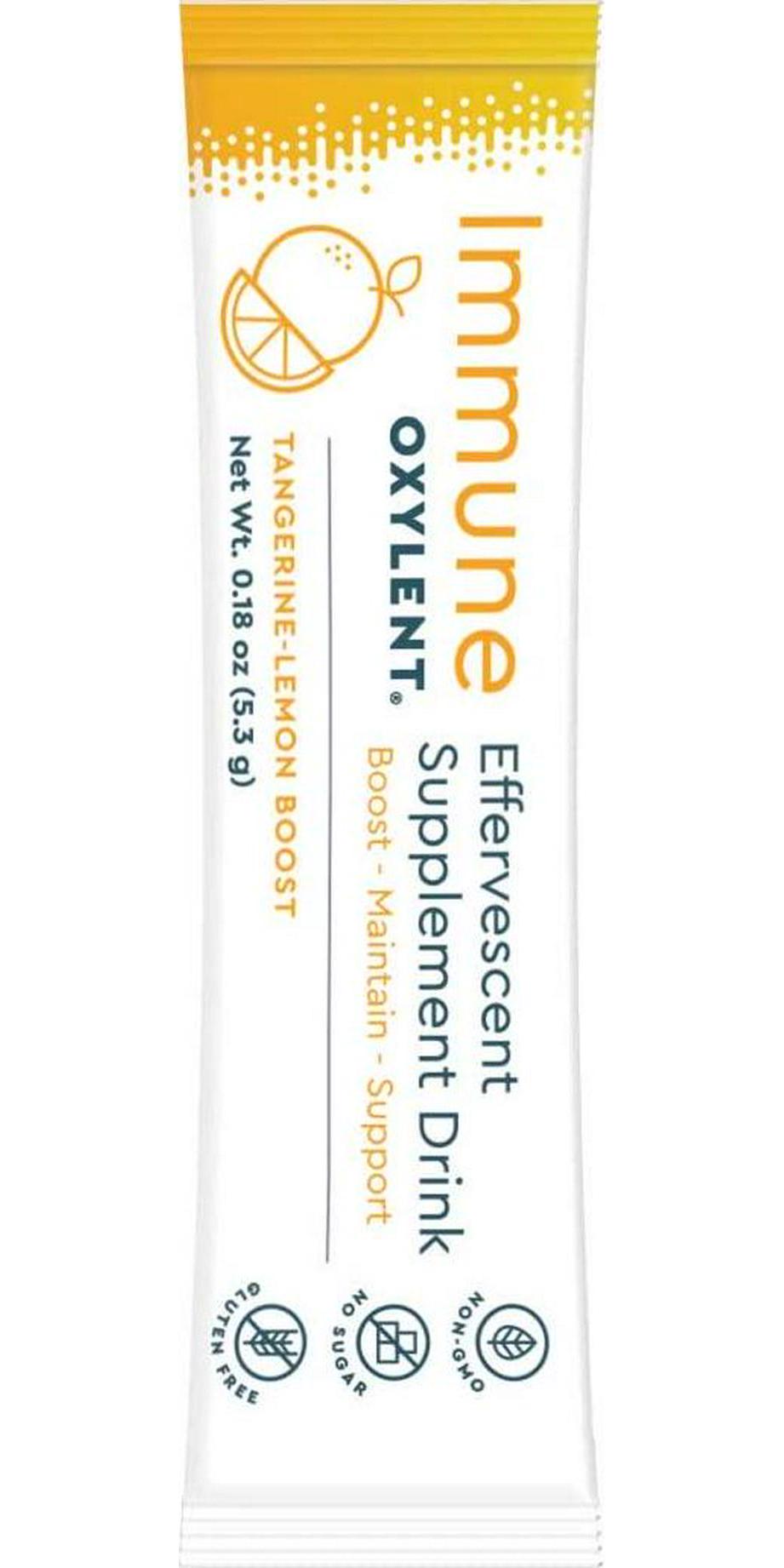 Oxylent Immune Effervescent Supplement Drink - Sugar-Free, Easy Absorption of Vitamins, Minerals, Tangerine-Lemon, BlackBerry-Lemon, Raspberry-Lemon 90 Count