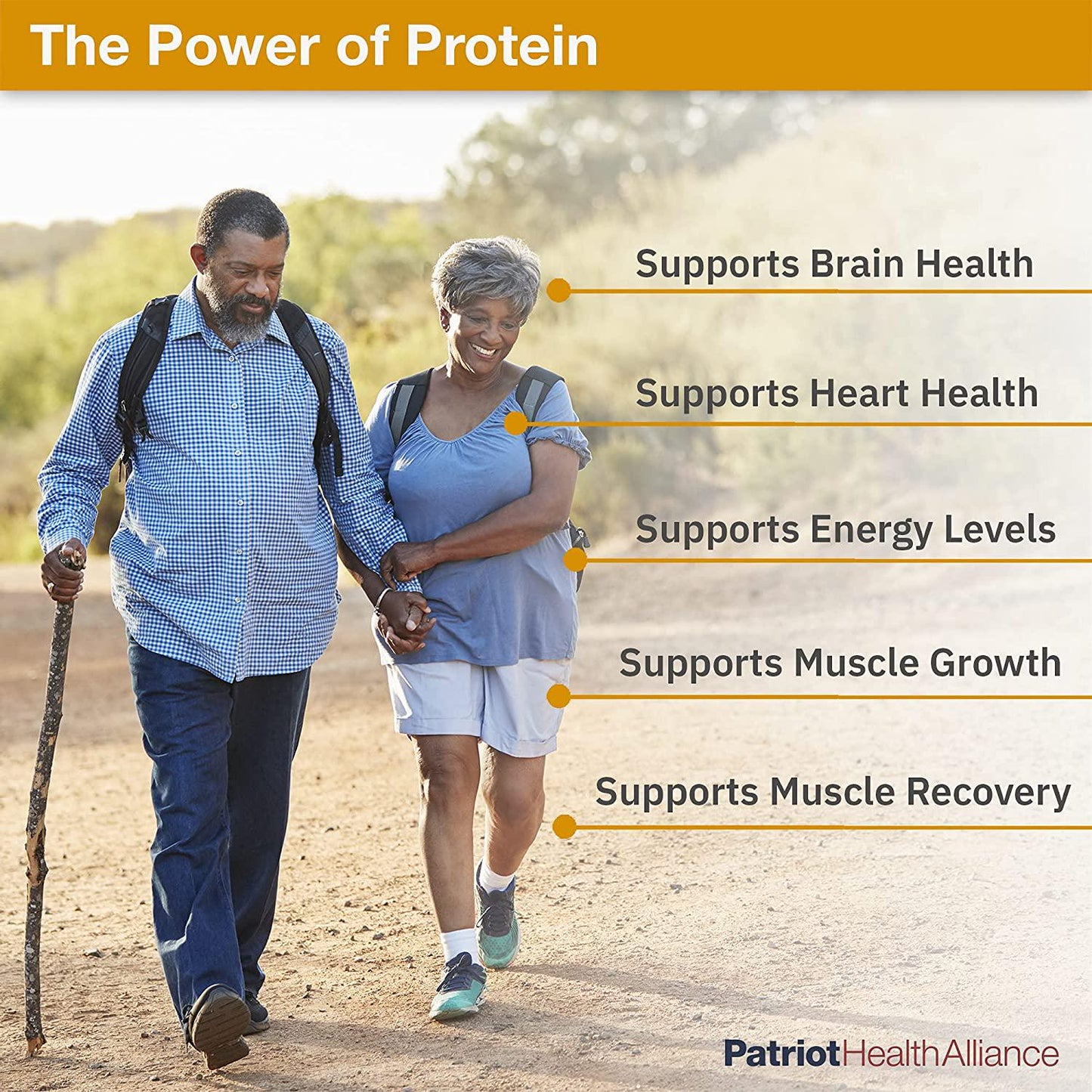 PATRIOT HEALTH ALLIANCE Patriot Power Protein Berry, 10g of Collagen Per Svg - Perfect for Post-Workout - Support Heart, Energy, and Muscle Growth, Recover with Amino Acids - Plant-Based and Keto Friendly