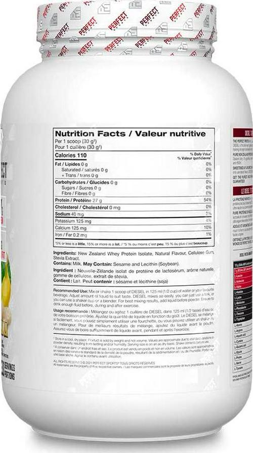 PERFECT SPORTS DIESEL New Zealand Whey Isolate, 2 lbs, Banana