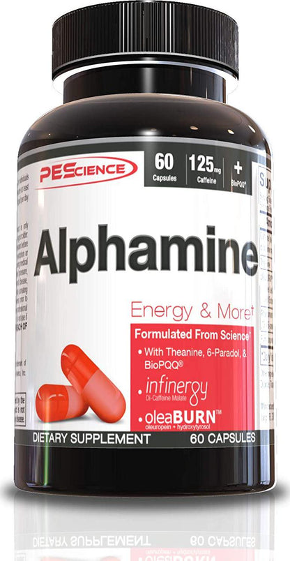 PEScience Alphamine, Pyrroloquinoline Quinone BioPQQ, Energy and Weight Loss Supplement, 60 Capsules