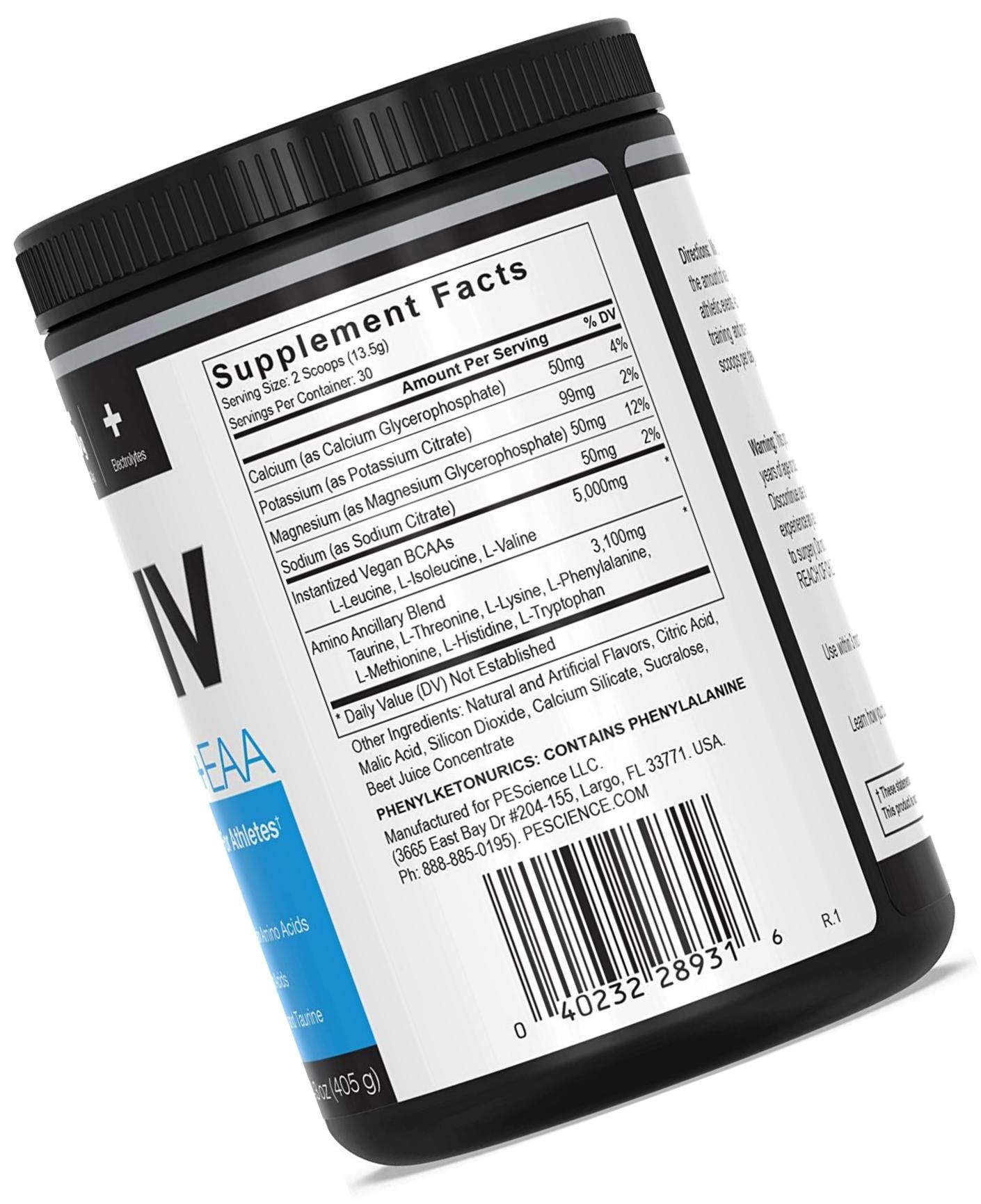 PEScience Amino IV, Strawberry Lemonade, 60 Scoop, BCAA and EAA Powder with Electrolytes