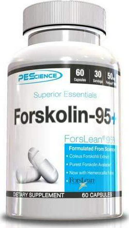 PEScience Forskolin Capsules, 95% Pure Forskolin Extract, Patented ForsLean, 60 Count