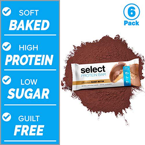PEScience Select Low Sugar Protein Bar, Chocolate Peanut Butter, Case of 6 Bars, Gluten Free Low Carb