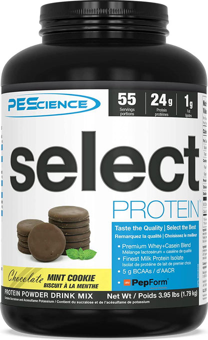 PEScience Select Low Carb Protein Powder, Chocolate Mint Cookie, 55 Serving, Keto Friendly and Gluten Free