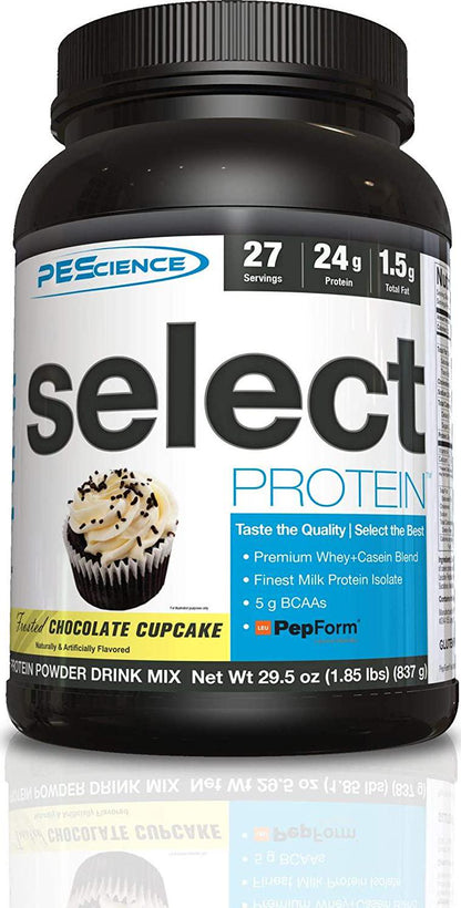 PEScience Select Protein Powder, Chocolate Cupcake, 27 Serving, Whey and Casein Blend