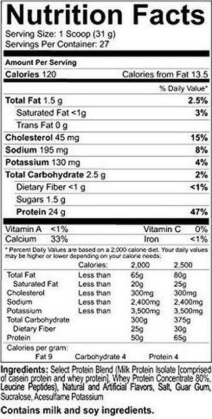 PEScience Select Protein Powder, Peppermint Bark, 27 Serving, Whey and Casein Blend