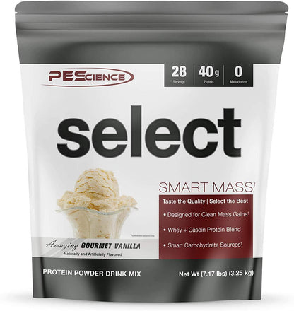 PEScience Select Smart Mass, Gourmet Vanilla, 28 Servings, Clean Mass Gainer Powder