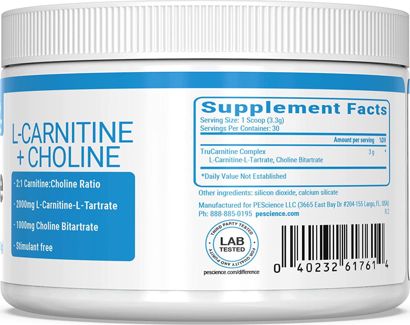 PEScience TruCarnitine, L-Carnitine-L-Tartrate Superior Absorption Formula, 30 Serving