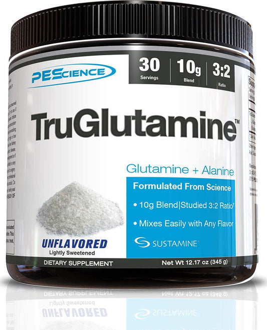 PEScience TruGlutamine Unflavored (Superior Glutamine Formula), 12.17 oz - 30 servings