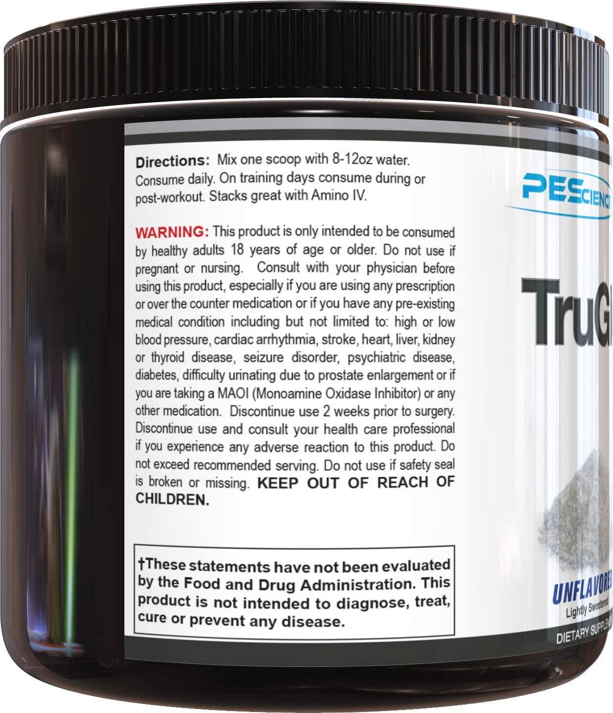 PEScience TruGlutamine Unflavored (Superior Glutamine Formula), 12.17 oz - 30 servings