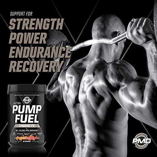 PMD Sports PMD Sports Ultra Pump Fuel Insanity - Pre Workout - Miami Sunrise (30 Servings) and PMD Sports Omega Cuts Elite Thermogenic Fat Burner (90 Softgels)
