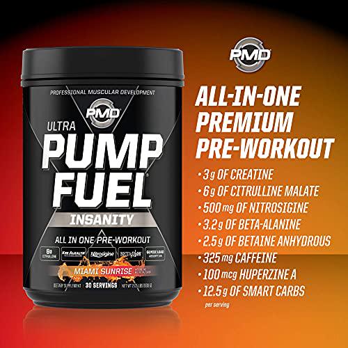 PMD Sports PMD Sports Ultra Pump Fuel Insanity - Pre Workout - Miami Sunrise (30 Servings) and PMD Sports Omega Cuts Elite Thermogenic Fat Burner (90 Softgels)