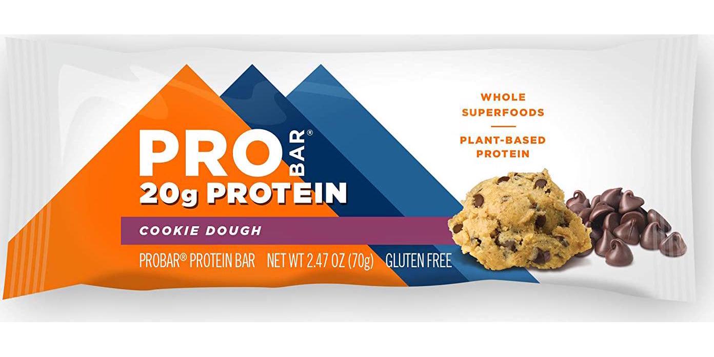 PROBAR - BASE 2.46 Oz Protein Bar, Cookie Dough, 12 Count - Gluten-Free, Plant-Based Whole Food Ingredients
