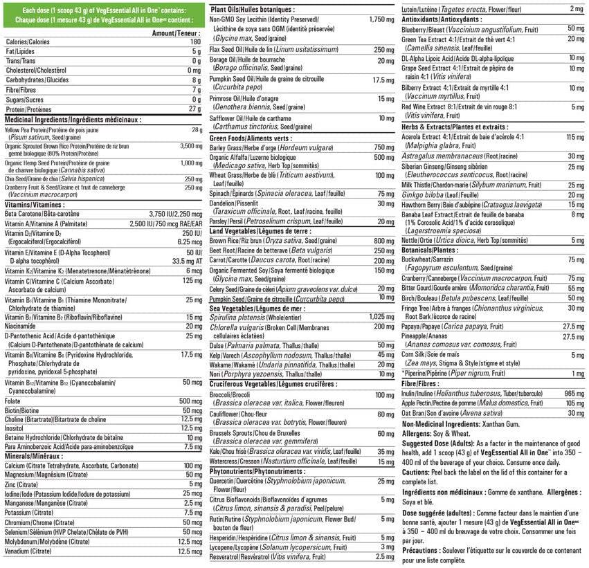 PROGRESSIVE Vegessential All-In-One - Unflavoured, 840 GR