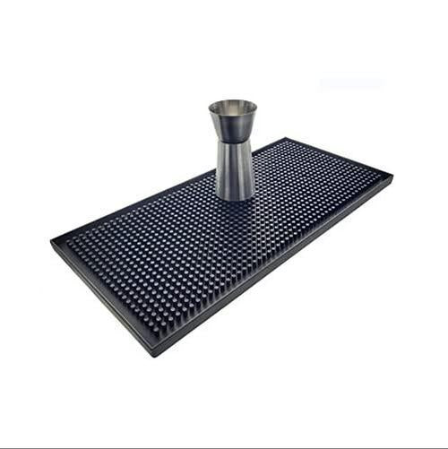 PVC Bar Service Mat for Cocktail Bartender 12''x 24'' (Black)