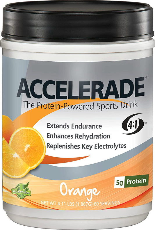 PacificHealth Accelerade, All Natural Sport Hydration Drink Mix with Protein, Carbs, and Electrolytes for Superior Energy Replenishment - Net Wt. 2.06 lb., 30 Serving (Orange)