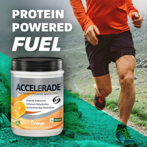 PacificHealth Accelerade, All Natural Sport Hydration Drink Mix with Protein, Carbs, and Electrolytes for Superior Energy Replenishment - Net Wt. 2.06 lb., 30 Serving (Orange)