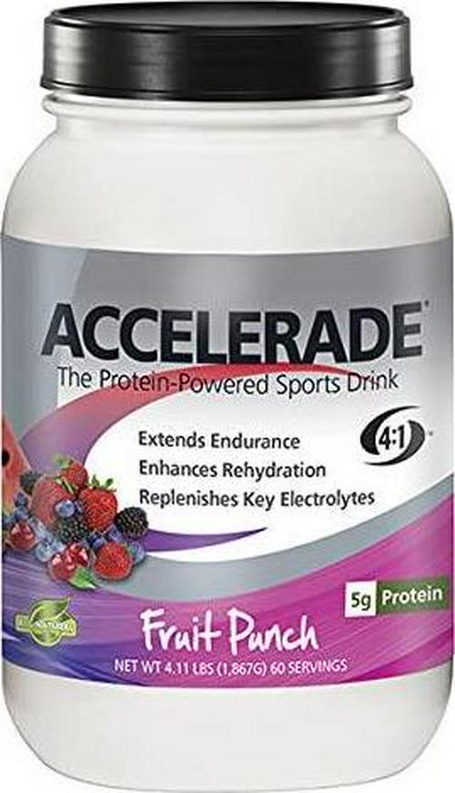 PacificHealth Accelerade, All Natural Sport Hydration Drink Mix with Protein, Carbs, and Electrolytes for Superior Energy Replenishment - Net Wt. 4.11 lb., 60 serving (Fruit Punch)