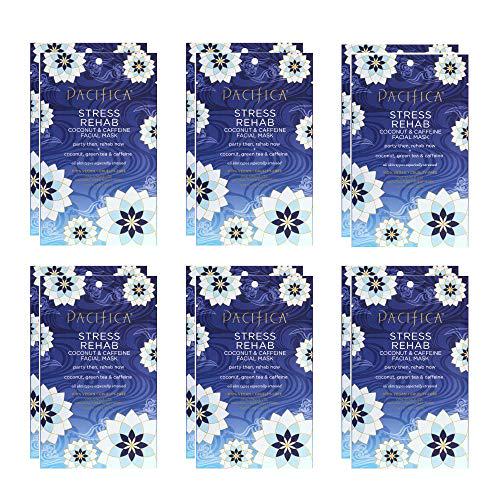 Pacifica, Beauty Stress Rehab Coconut Caffeine Hydrating Facial Sheet Mask, 12 Count