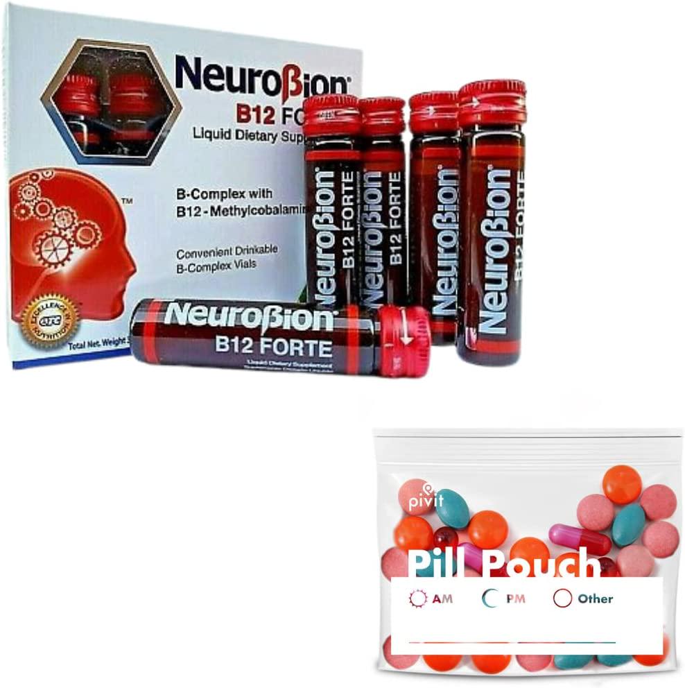 Pack Neurobion B12 Forte 2 Box 10 Vials x 10 ml + Homestuff Pill Pouches Clear Resealable