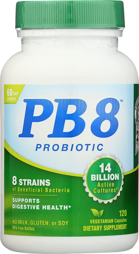 (Pack of 1) - PB 8 Pro-Biotic Acidophilus for Life by Nutrition Now - 120 Vegetarian Capsules (Multi-Pack)