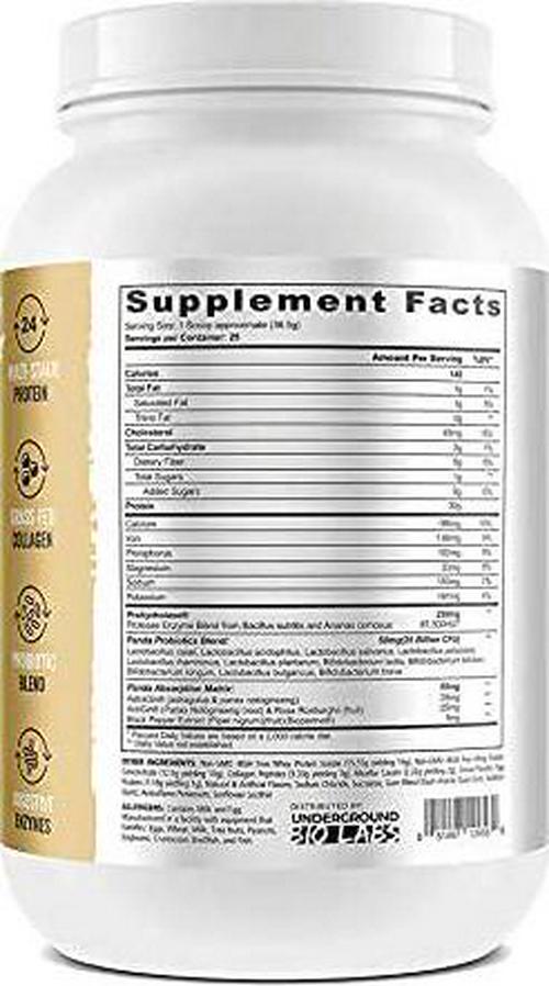 Panda Fuel Premium Protein Non-GMO Whey Protein,Grass-Fed Hydrolyzed Collagen,Whey Concentrate,Case in Protein,Egg Protein,Pro-Biotics,Digestive Enzymes.Multi-Stage 25 Servings (Chocolate Ice Cream)