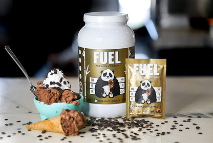 Panda Fuel Premium Protein Non-GMO Whey Protein,Grass-Fed Hydrolyzed Collagen,Whey Concentrate,Case in Protein,Egg Protein,Pro-Biotics,Digestive Enzymes.Multi-Stage 25 Servings (Chocolate Ice Cream)