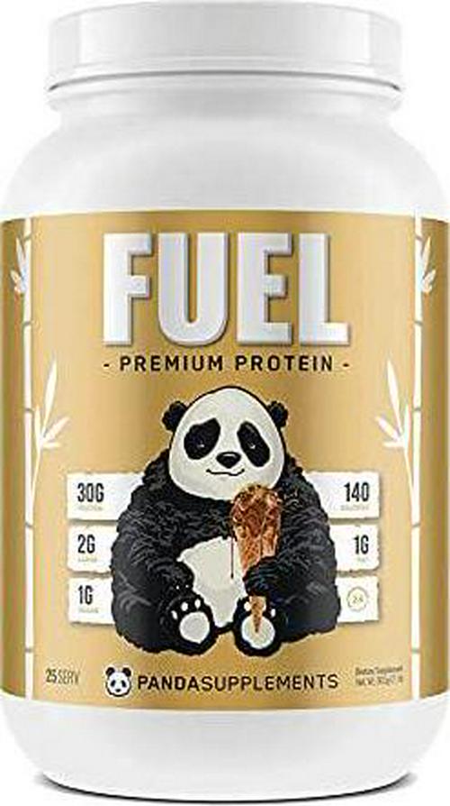 Panda Fuel Premium Protein Non-GMO Whey Protein,Grass-Fed Hydrolyzed Collagen,Whey Concentrate,Case in Protein,Egg Protein,Pro-Biotics,Digestive Enzymes.Multi-Stage 25 Servings (Chocolate Ice Cream)