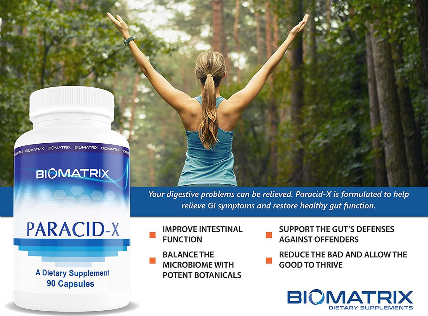 Paracid-X (90 Capsules) for Parasite Cleanse of Gut, Intestines, and Stomach, Anti-Parasitic and GI Support, Sweet Wormwood, Black Walnut Hull, Berberine Sulfate, Artemisinin, Anti-Microbial