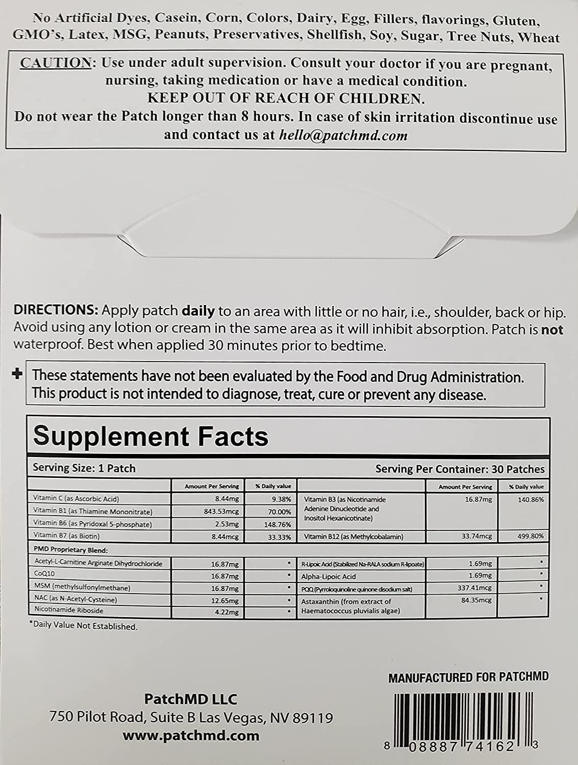 PatchMD - NAD Total Recovery Patches - 30 Days Supply