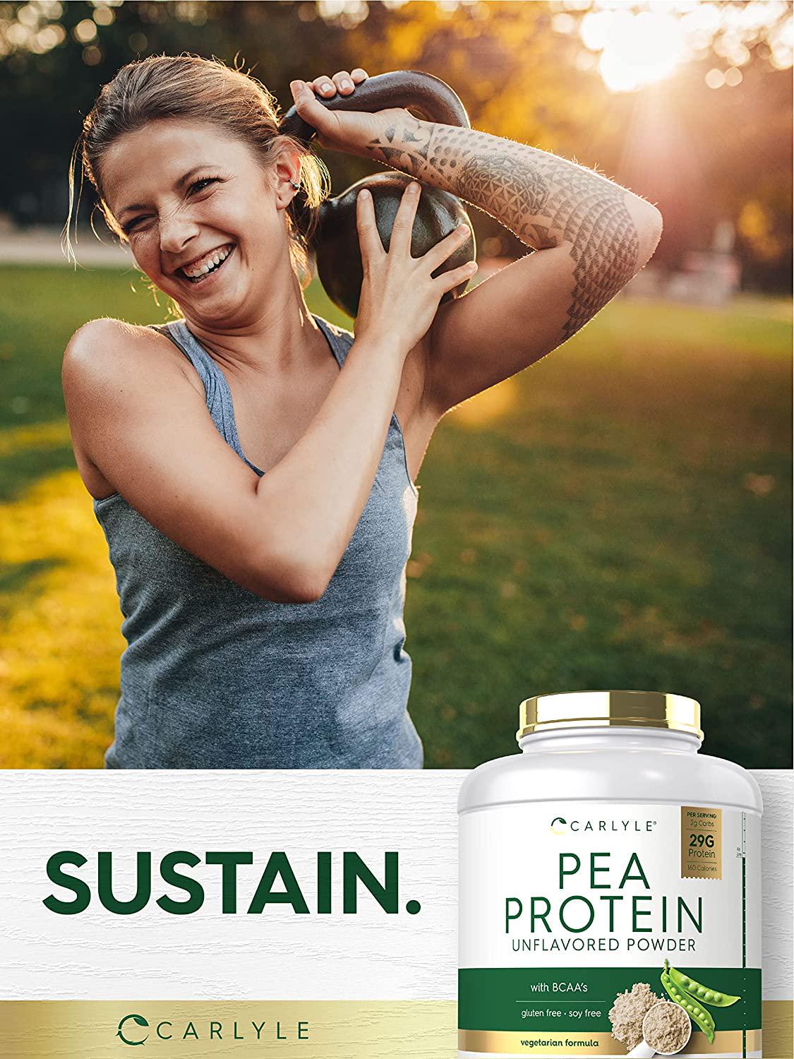 Pea Protein Powder 7lb | Unflavored | 29G Protein | Non-GMO, Gluten, and Soy-Free | Vegetarian Protein Powder | by Carlyle