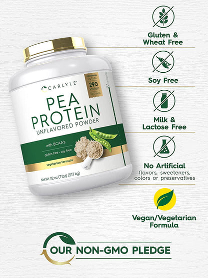 Pea Protein Powder 7lb | Unflavored | 29G Protein | Non-GMO, Gluten, and Soy-Free | Vegetarian Protein Powder | by Carlyle