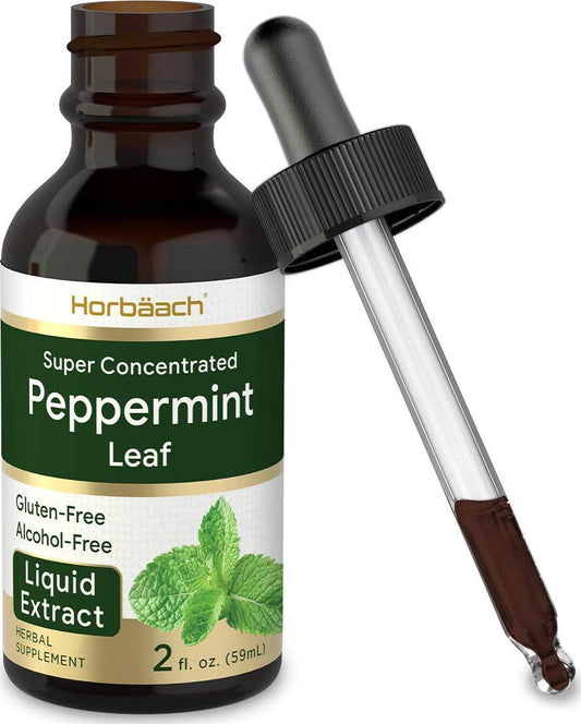 Peppermint Leaf Liquid Extract | 2 fl oz | Mentha Piperita | Vegetarian, Non-GMO and Gluten Free Supplement | by Horbaach