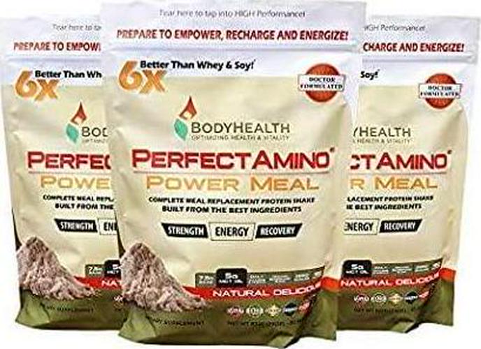 PerfectAmino Power Meal: (Natural Vanilla Flavor) Organic Meal Replacement and Protein Powder Drink w/ MCT Oil, Probiotics, Vegan, High Nutrition, For Weight Loss Diet