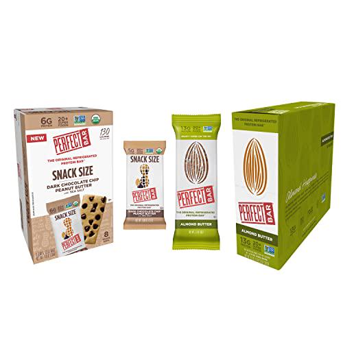 Perfect Bar, Dark Chocolate Chip Peanut Butter Snack Size and Almond Butter Bar Bundle, .88 - 2.3 Ounce Bar, 16 Count