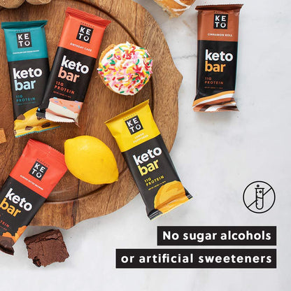 Perfect Keto Bars - The Cleanest Low Carb Keto Snacks with Collagen and MCT. No Sugar Added, Keto Diet Friendly - 3g Net Carbs, 19g Fat, 11g Protein - Keto Diet Food Dessert (Cinnamon Roll, 12 Bars)