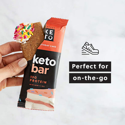 Perfect Keto Bars - The Cleanest Low Carb Keto Snacks with Collagen and MCT. No Sugar Added, Keto Diet Friendly - 3g Net Carbs, 19g Fat, 11g Protein - Keto Diet Food Dessert (Cinnamon Roll, 12 Bars)