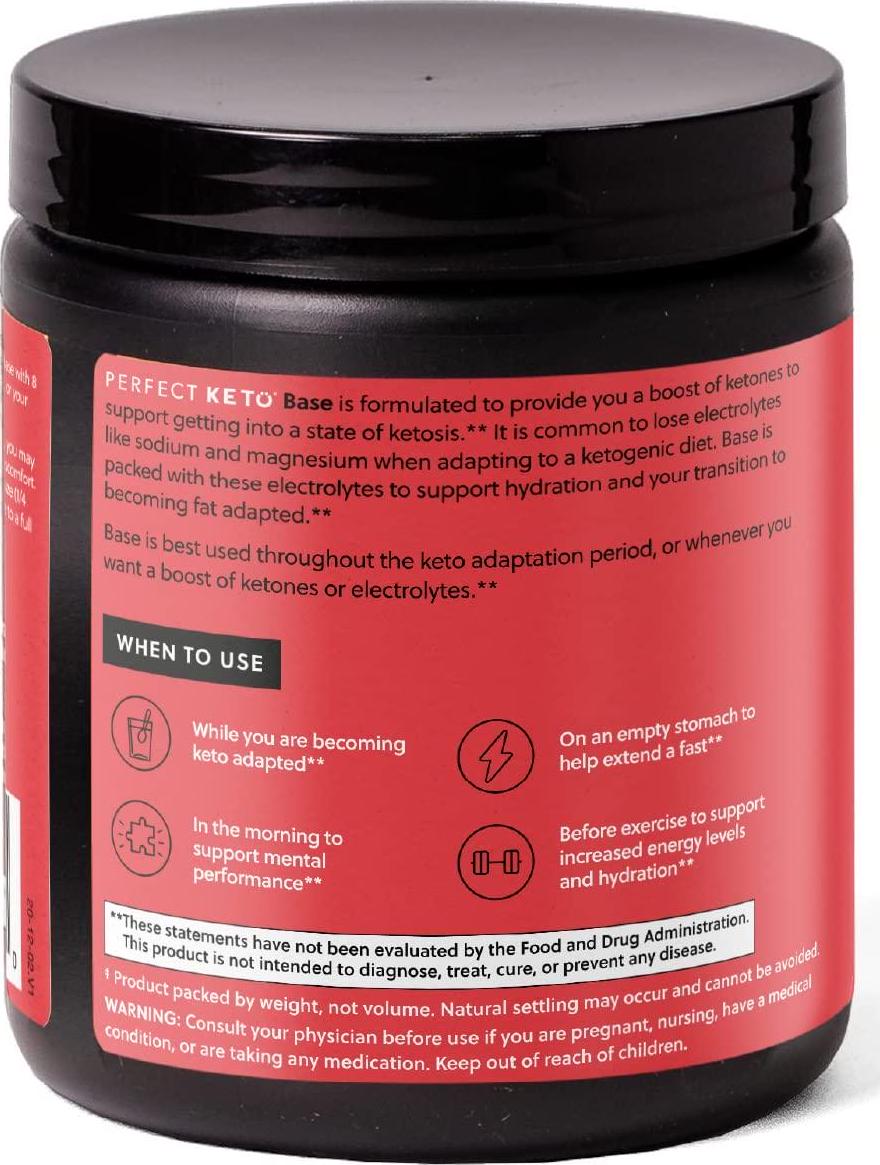 Perfect Keto Exogenous Ketones Powder, BHB Beta-Hydroxybutyrate Salts Supplement, Best Fuel for Energy Boost, Mental Performance, Mix in Shakes, Milk, Smoothie Drinks for Ketosis Strawberry Lemonade