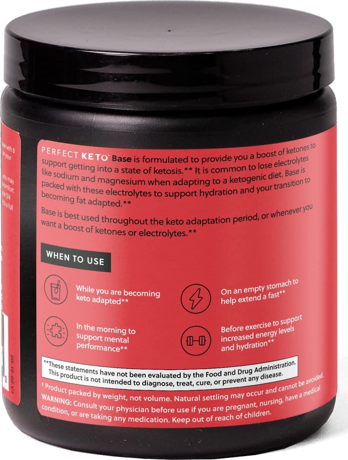 Perfect Keto Exogenous Ketones Powder, BHB Beta-Hydroxybutyrate Salts Supplement, Best Fuel for Energy Boost, Mental Performance, Mix in Shakes, Milk, Smoothie Drinks for Ketosis Strawberry Lemonade
