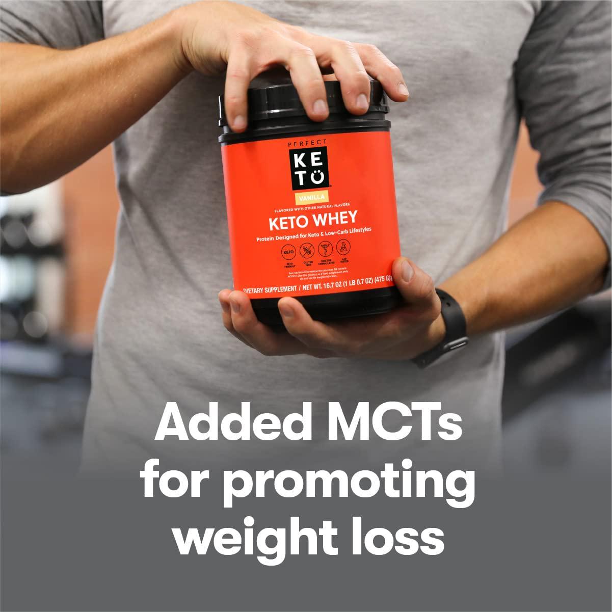 Perfect Keto Pure Whey Protein Powder Isolate Delicious 100% Grass Fed Meal Replacement Shake No Artificials, Gluten Free, Soy Free, Non-GMO (Chocolate)