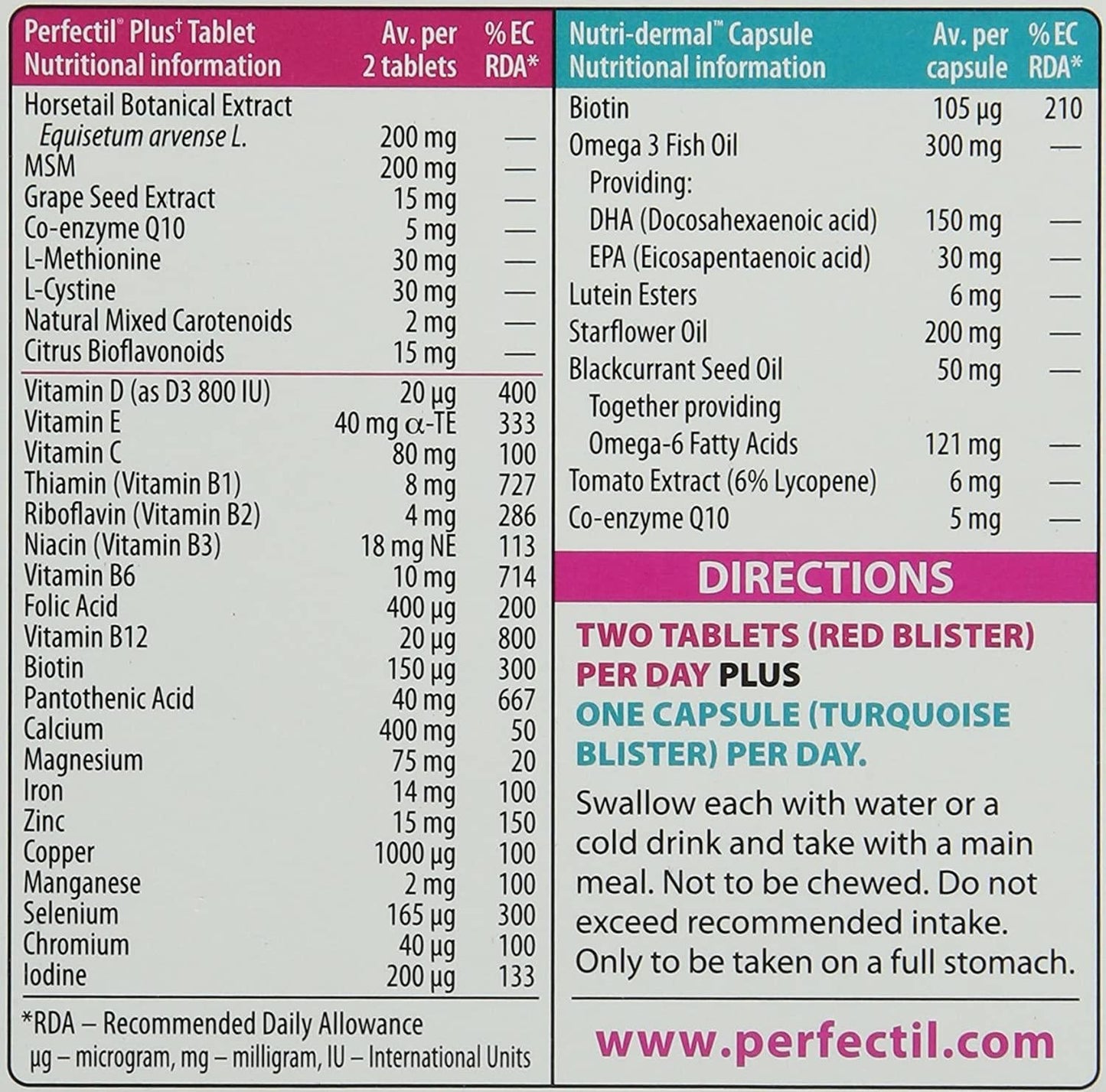 Perfectil by Vitabiotics Max Tablets and Capsules x 28 x 56