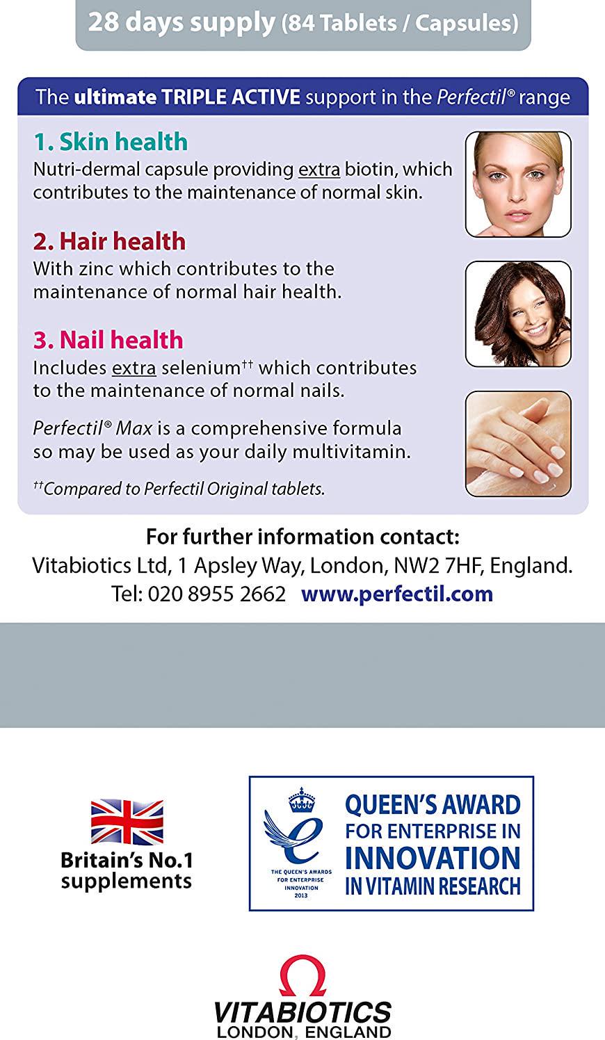 Perfectil by Vitabiotics Max Tablets and Capsules x 28 x 56