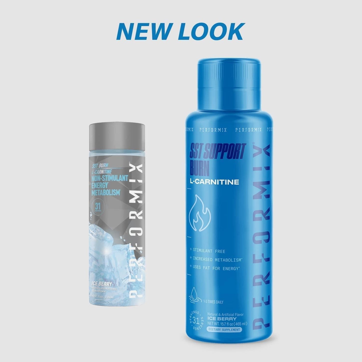 Performix - SST Support Burn - Fast-Acting L Carnitine Liquid - Converts Fat Into Energy - Improves Memory and Focus - Metabolism Booster - Stim Free - for Men and Women - 31 Servings - Ice Berry