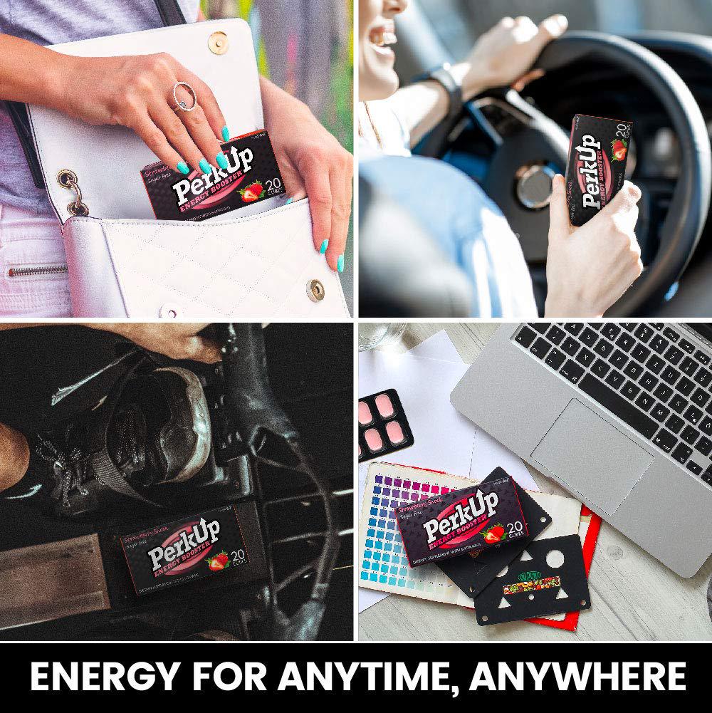 PerkUp Energy Booster (Strawberry Shock, 20) - A Healthy Alternative to Energy Drinks. Natural Caffeine from Green Coffee Bean with Vitamins for Energy. No Sugar and no Crash.
