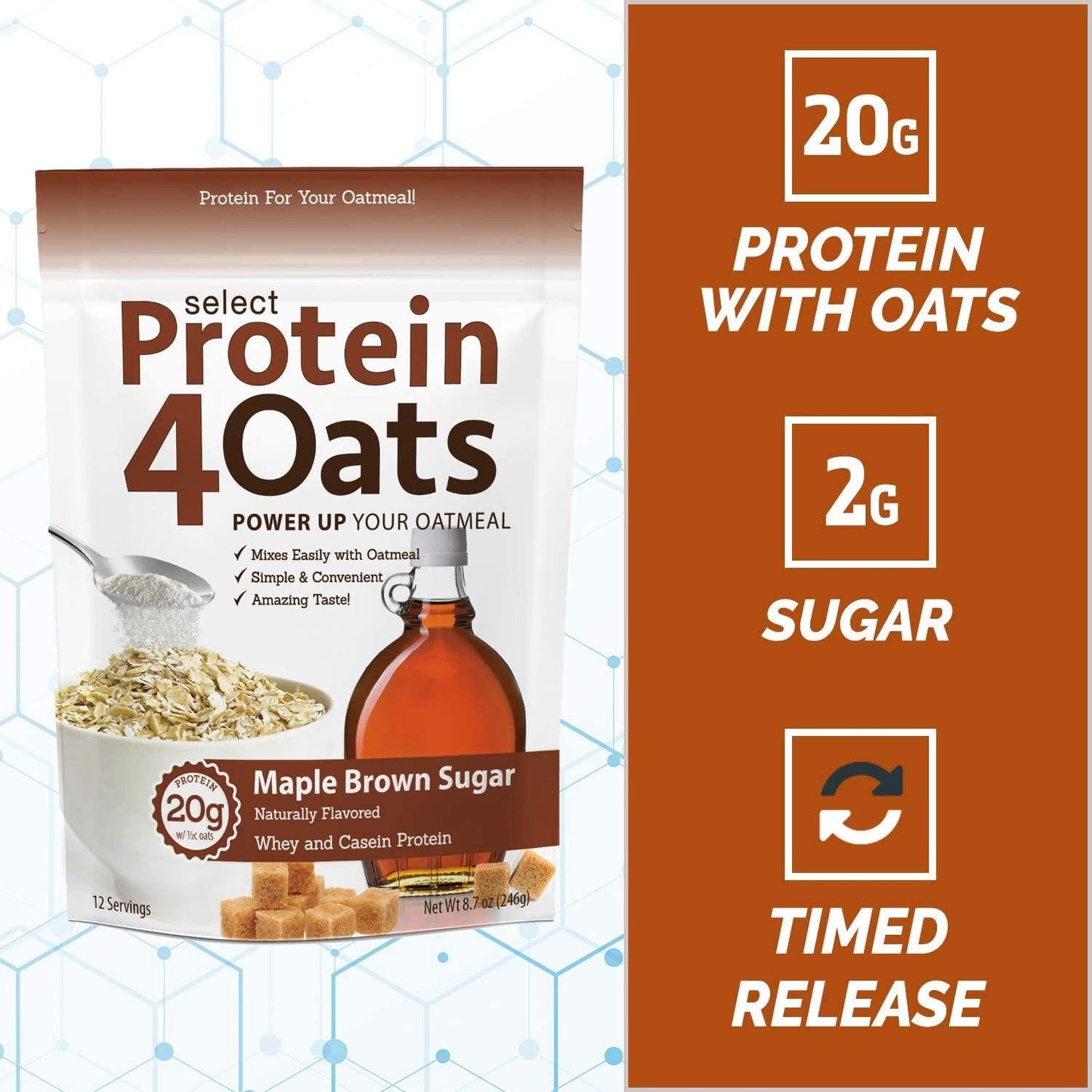 Pescience Select Protein 4 Oats, Maple Brown Sugar, 12 Serving